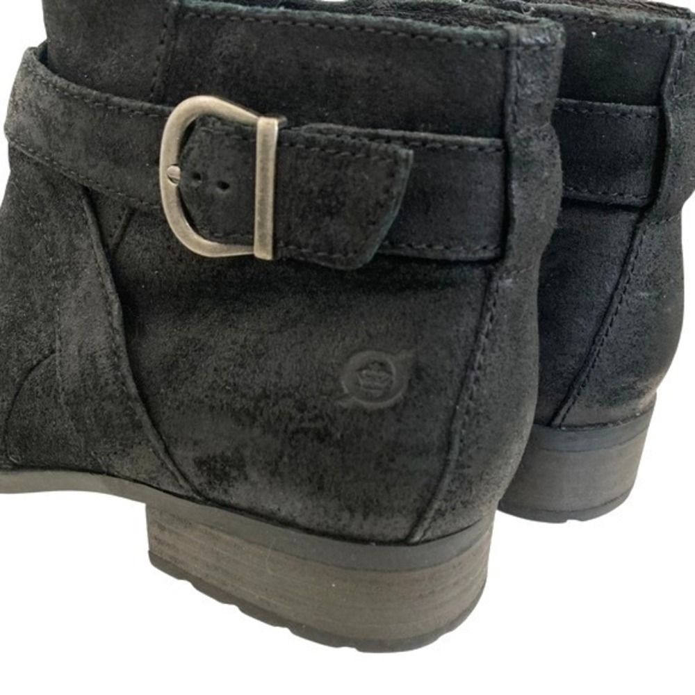 SOLD Born Trinculo Black Suede Leather Ankle Booties Womens 8.5 Buckle Comfort - Picture 9 of 16
